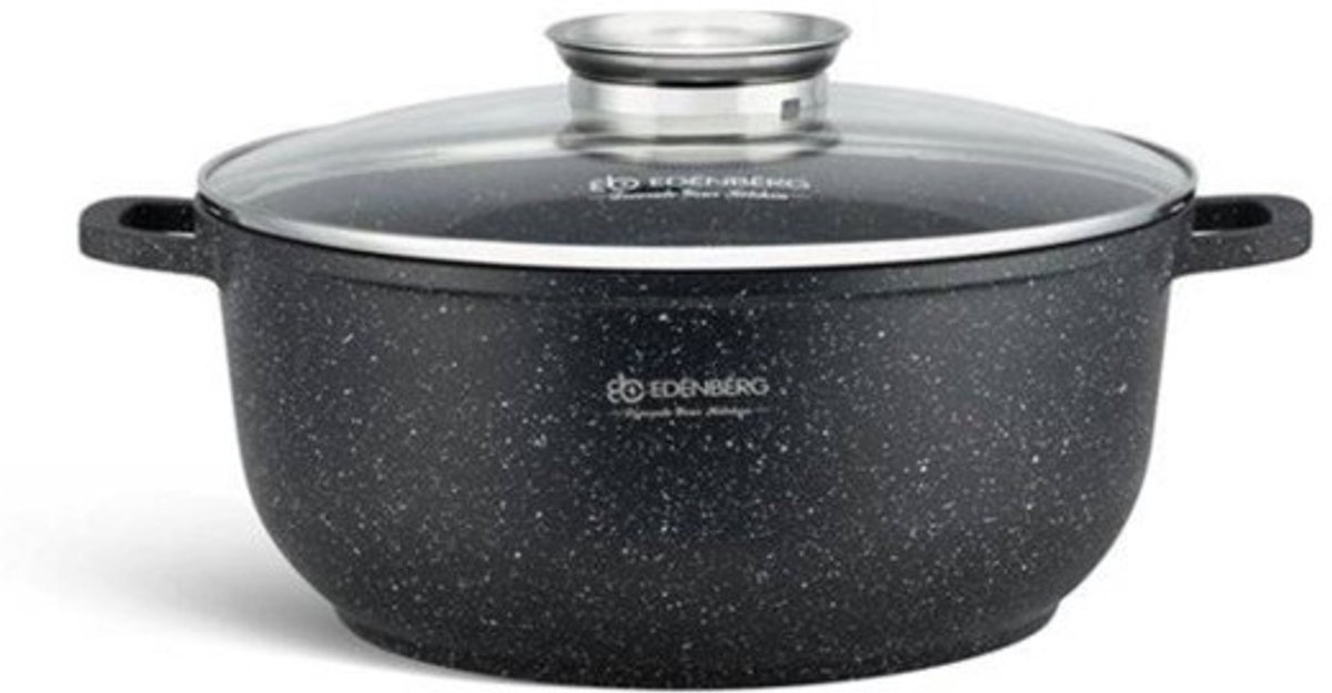 Edënbërg Stonetec Line - Luxe Aluminium Kookpan met Deksel - Ø 20 cm