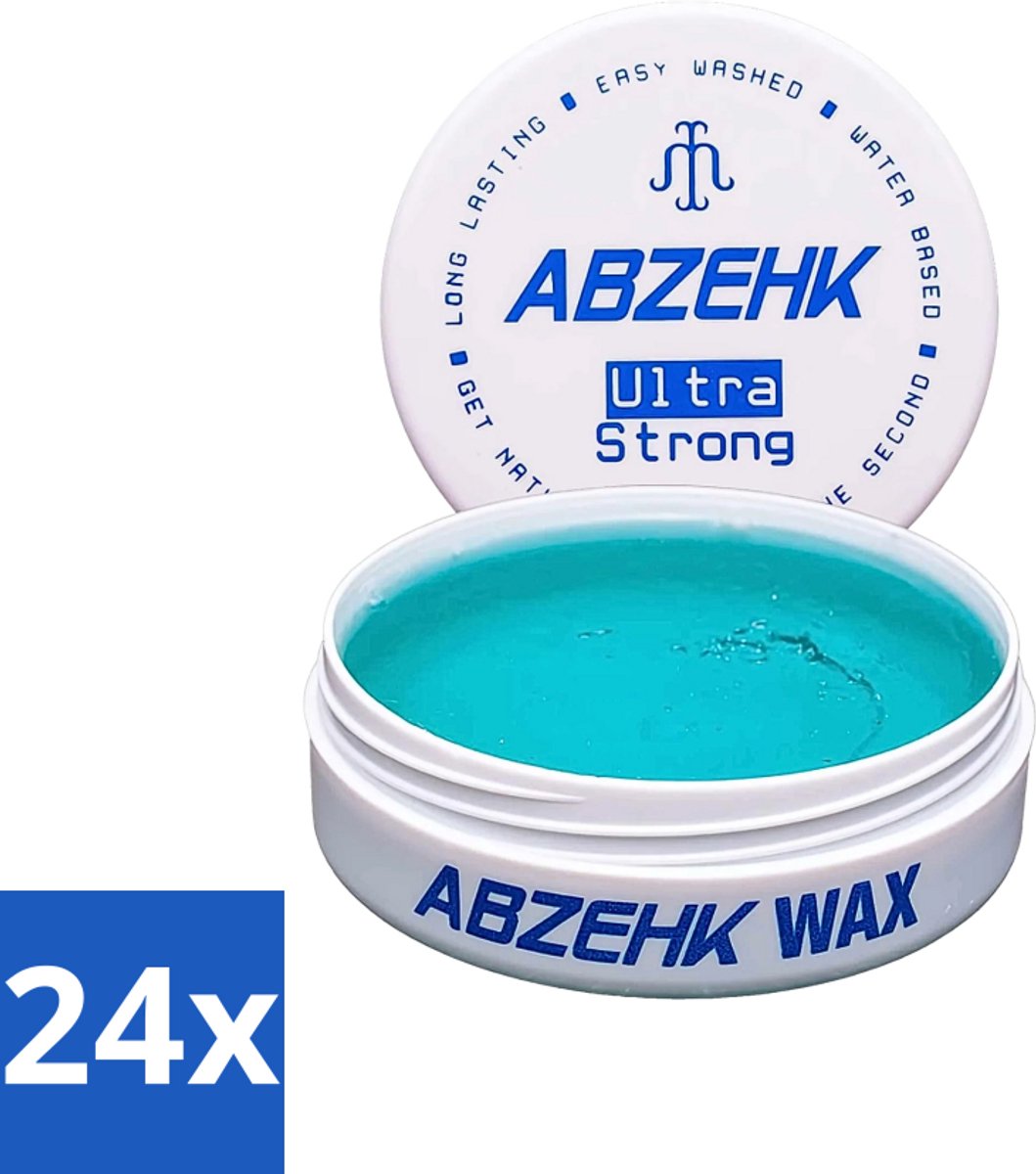 24 x Abzehk - Hair Wax - Blue Ultra Strong - Flexibele Hold & Fris Geparfumeerd - 150ml - Haartype - Haartype - Haartype - Haartype - Haartype
