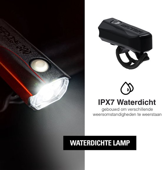 Lezyne KTV Drive Pro 300+ Voorlamp - Fietsverlichting - Fietslicht voor - USB oplaadbaar - Waterdicht - 100 branduren - 300 lumen - Zwart van Lezyne — afbeelding 3