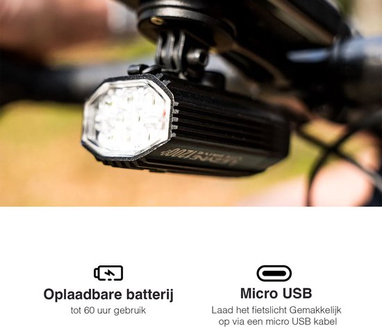 Lezyne Lite Drive 1200+ Voorlicht - Fietslamp - Fiets koplamp - Fietsverlichting - 1200 lumen - 7 standen - 60 branduren - Zwart — afbeelding 4