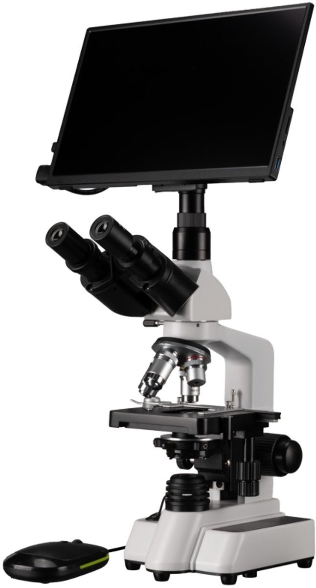 Bresser Microscoop Trino Researcher 40x-1000x - Incl. MikroCam MINI Full HD HDMI en MINI HDMI-Scherm