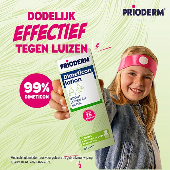 Prioderm Dimeticon - Anti Luis Lotion - Behandeling van 15 minuten - Inclusief Neten & Luizenkam - 100 ml