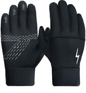 Kinderhandschoenen winter fietshandschoenen - Kids warme touchscreen winterhandschoenen outdoor sport loophandschoenen waterdicht winddicht met anti-slip voor jongen meisje fiets zwart 4-12 jaar