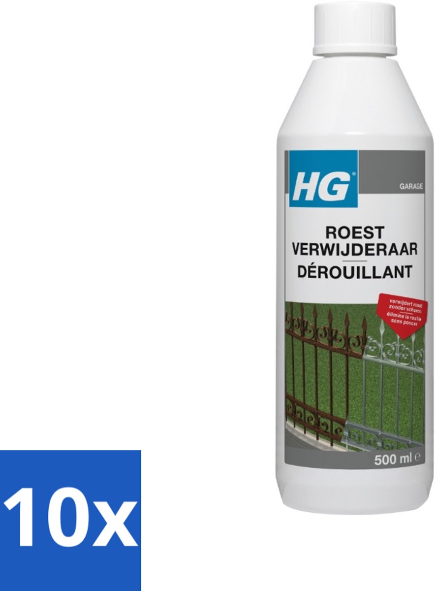 10 x HG Roestverwijderaar 500 ml - Roestverwijderaar - Roestverwijderen - Roestwerende Werking - Metaal Behandelen - Hekken Reinigen
