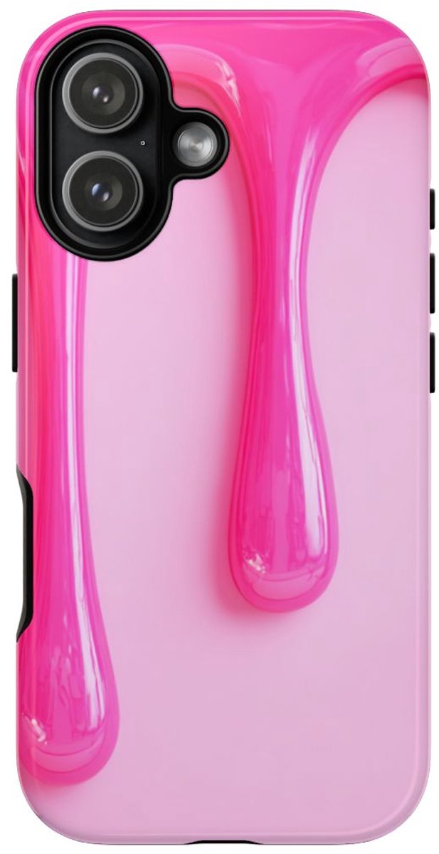 Glanzend Roze Druipend Vloeistofontwerp – Telefoonhoesje Geschikt voor iPhone 17