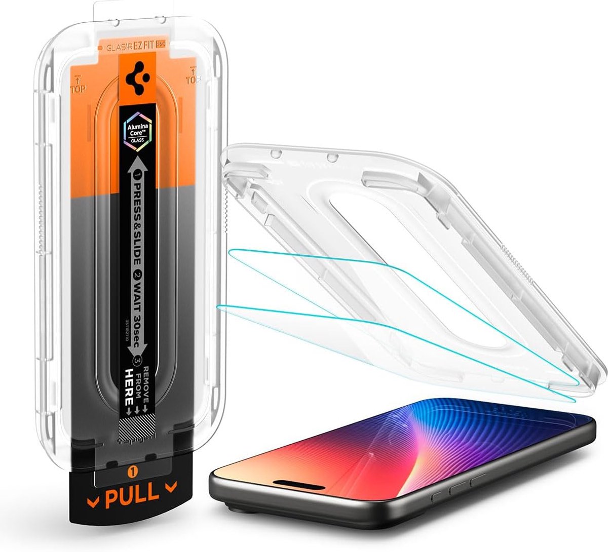 Spigen Geschikt voor Apple iPhone 17 Pro Max - Glas.tR EZ Fit P Screenprotector - Sjabloon voor Installatie - 9H Gehard Glas - 2 Stuks