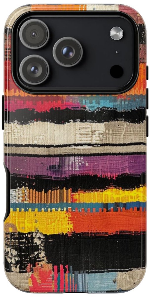 Kleurrijk Abstract Geweven Patroon – Telefoonhoesje Geschikt voor iPhone 17 Pro