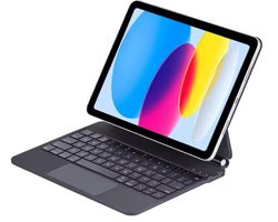 Toetsenbord Hoes Geschikt voor Apple iPad Air 10.9 inch (2022 / 2020) - Casemania Keyboard 10.9 inch Tablet Case met Touchpad - Bluetooth Magnetisch Smart Folio met Stand - Slim Smart Cover met QWERTY Keyboard, Trackpad Muis en Verlichting