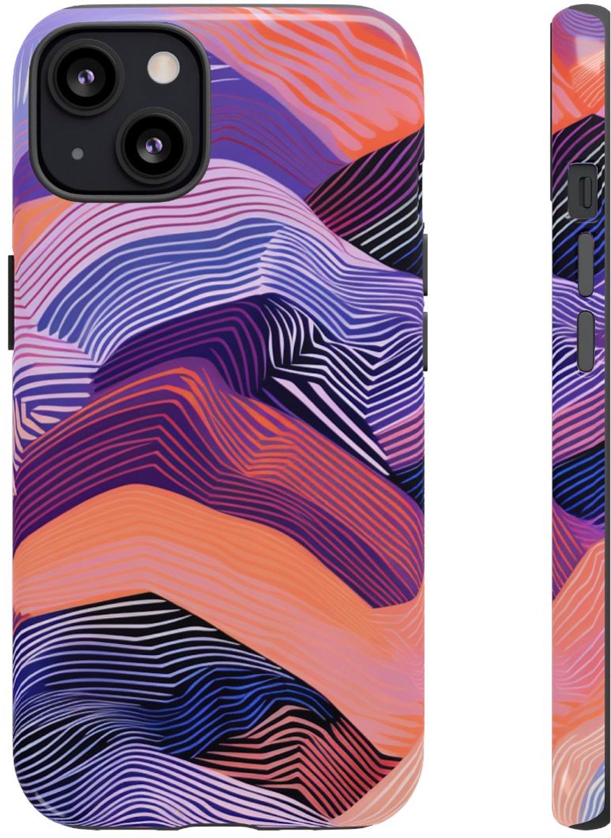 Abstracte Golvende Strepen – Telefoonhoesje Geschikt voor iPhone 13