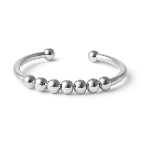 Ring' anxiété - Ring anti-stress - Ring Fidget - Ring' anxiété pour doigt - Ring rotative pour femme - Ring tournante - Ring Spinner - (Acier inoxydable) Argent
