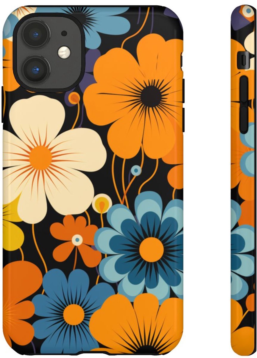 Gedurfd Retro Bloemenpatroon – Telefoonhoesje Geschikt voor iPhone 11