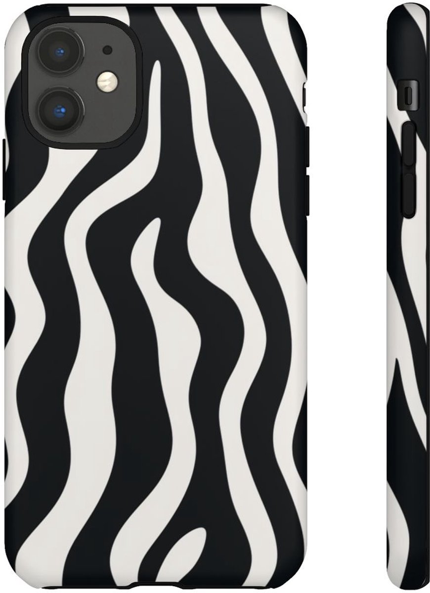 Zwart-Wit Abstract Zebrapatroon – Telefoonhoesje Geschikt voor iPhone 11