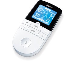 Beurer EM 49 - TENS & EMS trainer - 3 in 1 Pijntherapie, Spierstimulatie & Massage Apparaat - 4 zelfklevende Elektroden voor Lichaamseigen Impulsen - Incl. 70 programma's