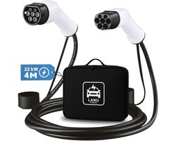 Laadkabel Type 2 – 4 meter - 22kW (32A 3-fase) - IP55 Regenbestendig - Laadkabel auto - 2 Jaar garantie - Incl. draagtas
