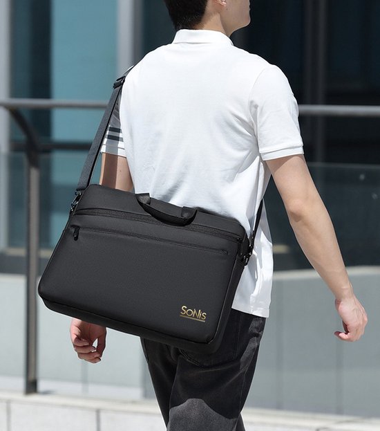 Sacoche pour ordinateur portable SoNis - Sac bandoulière pour ordinateur portable - 15 pouces - noir - hydrofuge - Housse pour ordinateur portable