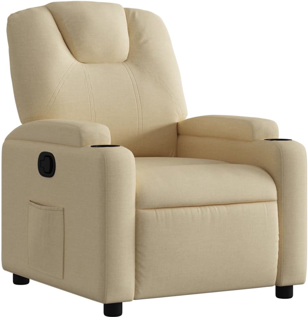 vidaXL Fauteuil - verstelbaar - stof - crèmekleurig