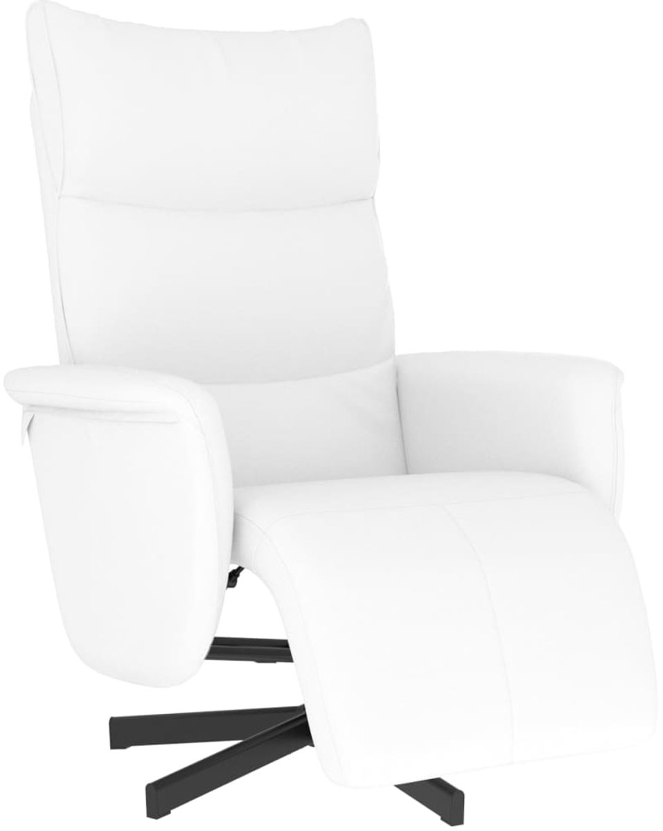 vidaXL Fauteuil - verstelbaar - met - voetensteun - kunstleer - wit