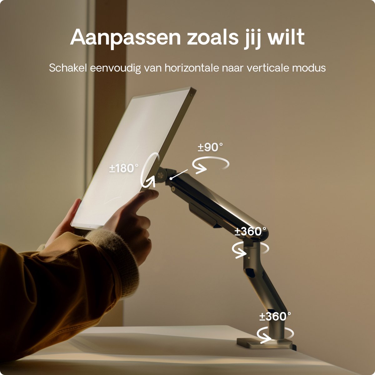 Desktronic Monitorarm Enkel Zwart - VESA 75x75mm - Monitor Beugel voor 17-32 Inch thumbnail 2