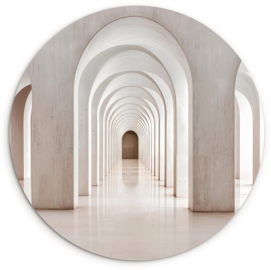 Cercle mural WallCircle® 30x30 cm - Cercle mural pour hall d'entrée - Arches - Symétrique - Moderne - Décoration murale pour salon - Décoration murale pour chambre - Accessoires de décoration - Tableaux ronds