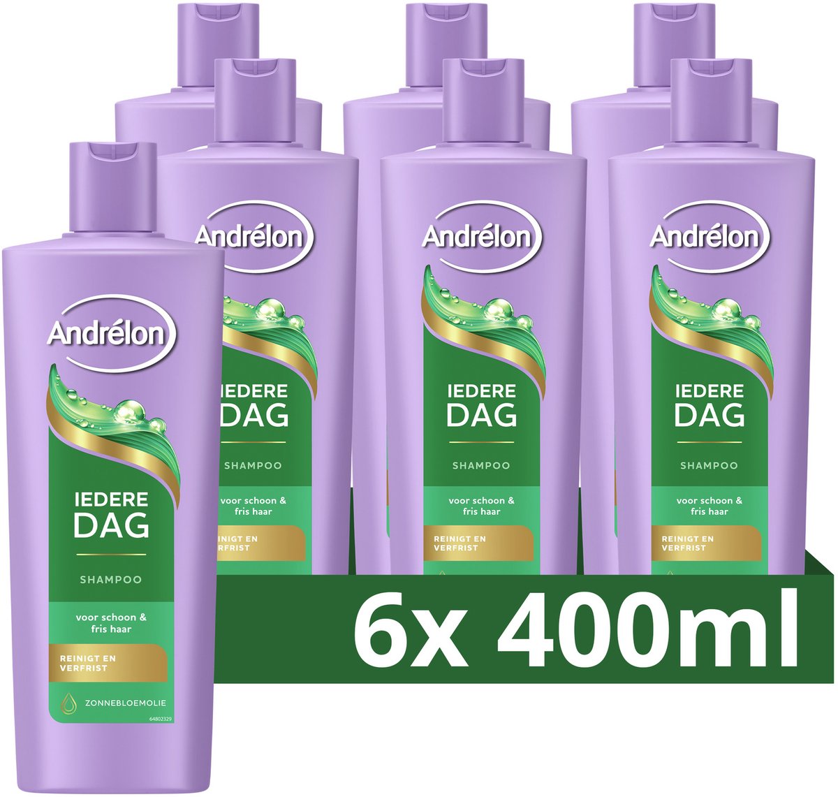 Bol.com Andrélon Shampoo - Iedere Dag - verrijkt met zonnebloemolie - 6 x 400 ml aanbieding