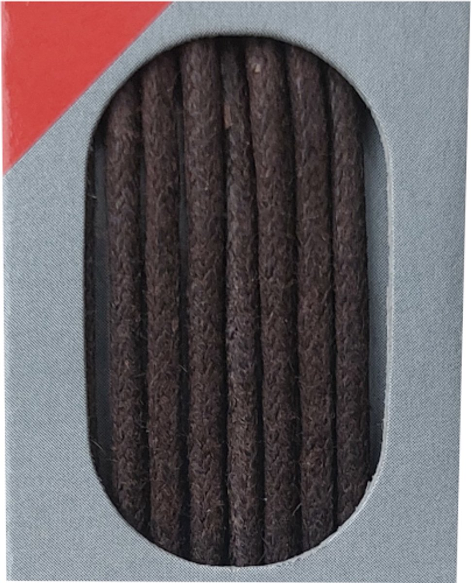 Bob Veter - Donker Bruin - Extra Dun Rond - Wax - Lengte 75 cm - Dikte 2 mm - Schoenveter