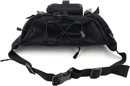Sac banane - Marche - 15*25*15 cm - Convient aux femmes et aux hommes - Sac banane en cuir pour femmes - Sacs banane pour hommes - noir - Sac pochette - Tissu Oxford