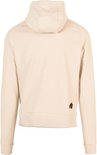 Achterkant beige Gorilla Wear trainingsjack met capuchon en wafeltextuur.