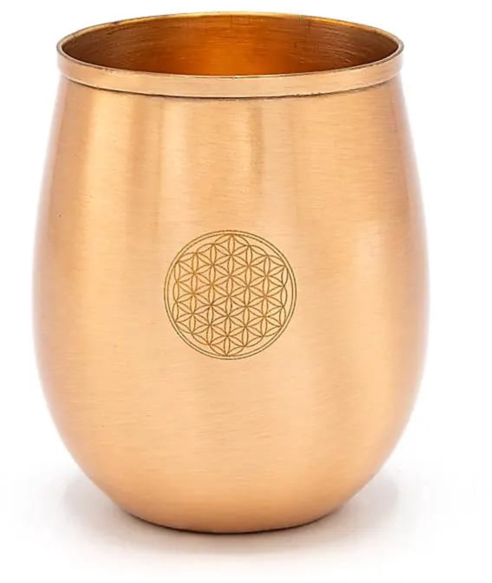 Koperen drinkbeker Bloem des Levens - 350 ml