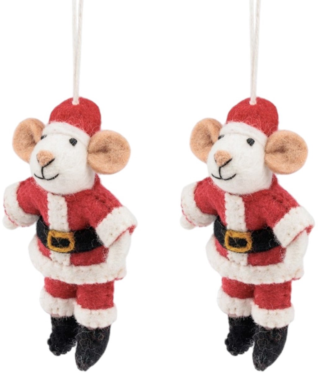 Kerstmuis (set 2) Vilten kersthanger Sjaal met Verhaal