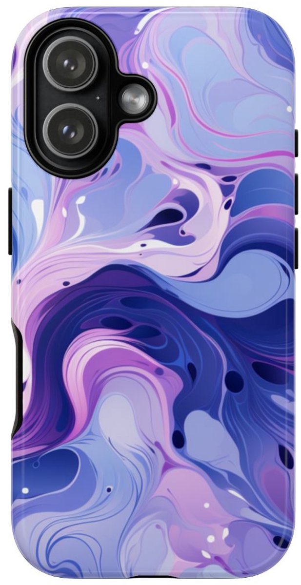 Paarse en Blauwe Abstracte Krullen – Telefoonhoesje Geschikt voor iPhone 17