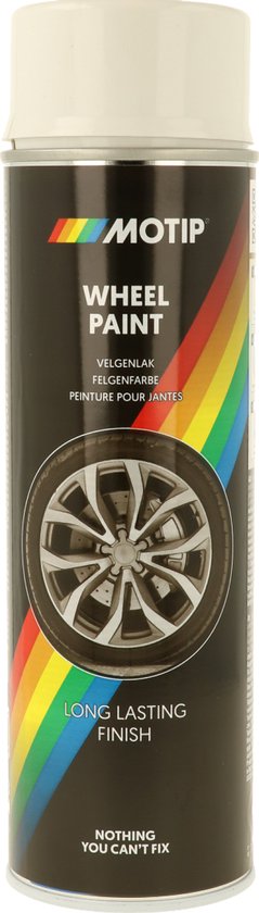 Bombe de peinture Motip Blanc spécial jante 500ml M04003 auto pour moto scooter neuf