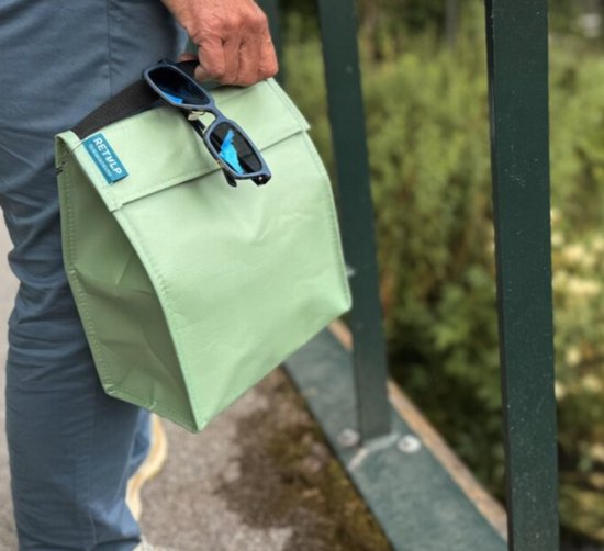 Retulp Fridgebag - Lunchtas - Koeltas - Koeltasje klein - Gemaakt van koelkast - Koeltas lunch - 9 liter - 2 Stuks - Groen - Grijs van Merkloos — afbeelding 2