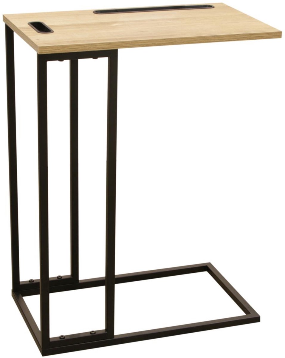 HOME DECO FACTORY Bijzettafel - hout - metaal - H66 cm - met opbergvak