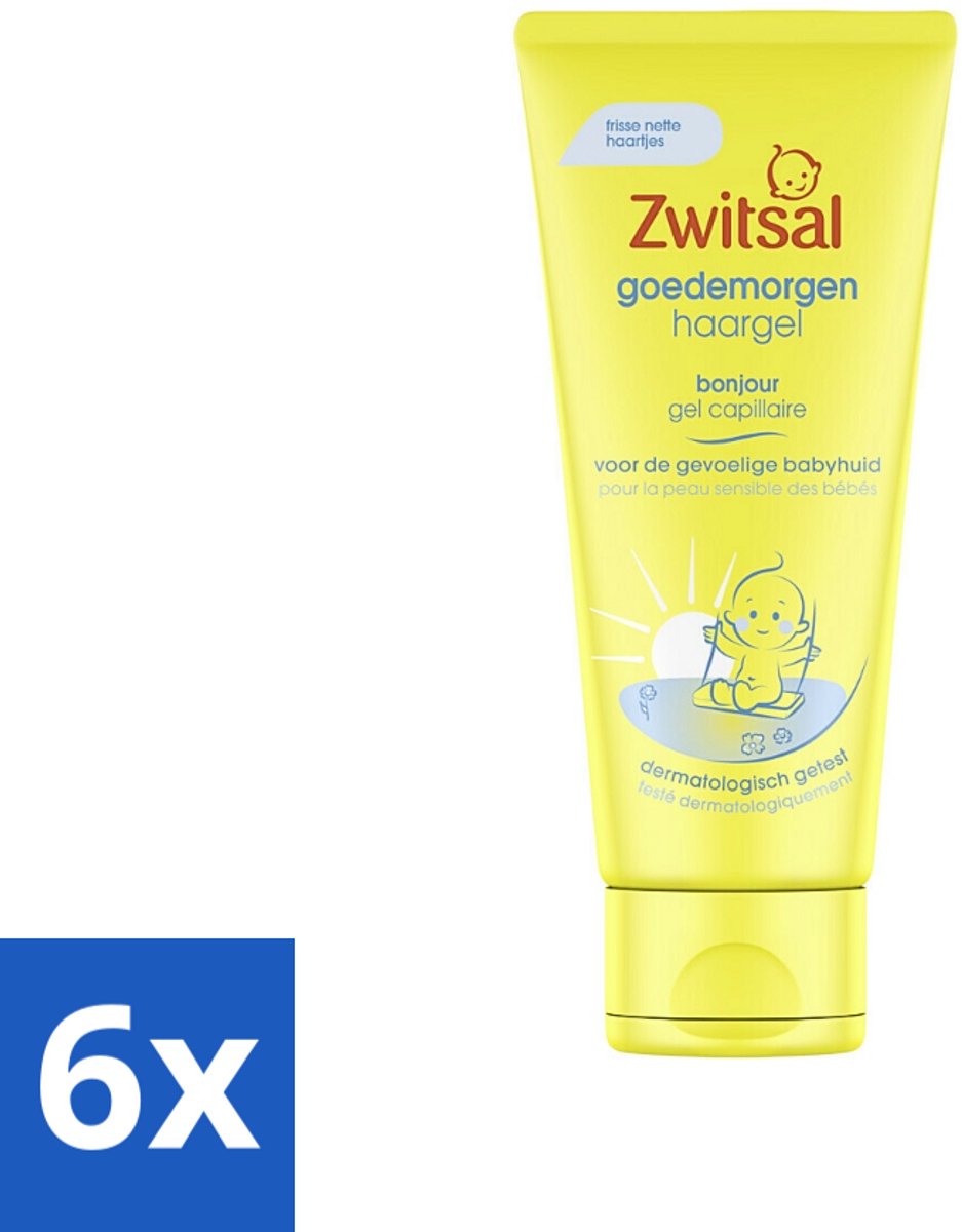 Image of 6 x Zwitsal - Goedemorgen - Haargel - Wassen & Pruiken - Mild Parfum - 100 ml - Baby Haar Gel - Baby Haarproducten - Zachte Haargel - Baby Haar Stylen - Zwitsal Baby