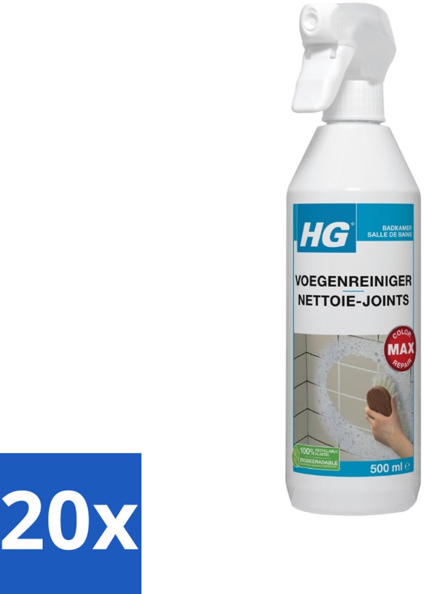 20 x HG Voegenreiniger 500 ml - Voegen Reinigen - Voegen Kleur Herstellen - Voegen Reiniger - Badkamer Reinigen - Keuken Voegen Reinigen