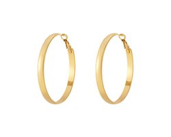 Gouden Hoop Oorbellen 5 cm - Oorringen - Dames oorbellen - Stainless steel - Nikkel vrij - Oorringen dames - Goud - Kerst sieraden - Kerst cadeau - Sinterklaas - Moederdag - Valentijn - Oorbellen voor dames
