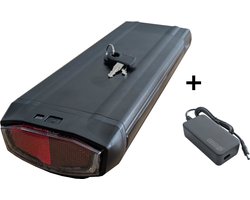Fietsaccu voor Stella fietsen type 2 - 17,5 Ah - 522 wh Wh incl gratis snellader (er wordt een 4 ampere lader meegeleverd, daarmee laad u de accu in 3,5 uur tijd voor 80% vol)