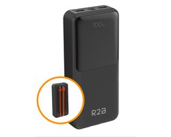 R2B Powerbank 20000 mAh met ingebouwde Oplaadkabels (8 Pins en USB-C) - 4 tot 6 Keer Opladen - Snellader & LED Display - Powerbanks - Oplader - Power Bank