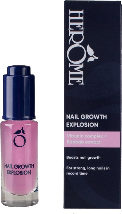Herome Nagelserum Nagelgroei Nail Growth Explosion - Rijk aan Silicum, Hydrateert de Nagels - 7ml