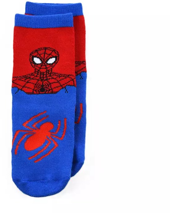 Chaussettes antidérapantes Marvel Spider-Man – Chaussettes bleues Kinder avec adhérence rouge – Taille 31/34