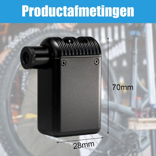 longziming Draagbare Mini Elektrische Fietspomp - Klein & Licht - Oplaadbaar - Voor MTB en Racefiets - Fiets Luchtcompressor - Noodgevallen buitenshuis — afbeelding 2