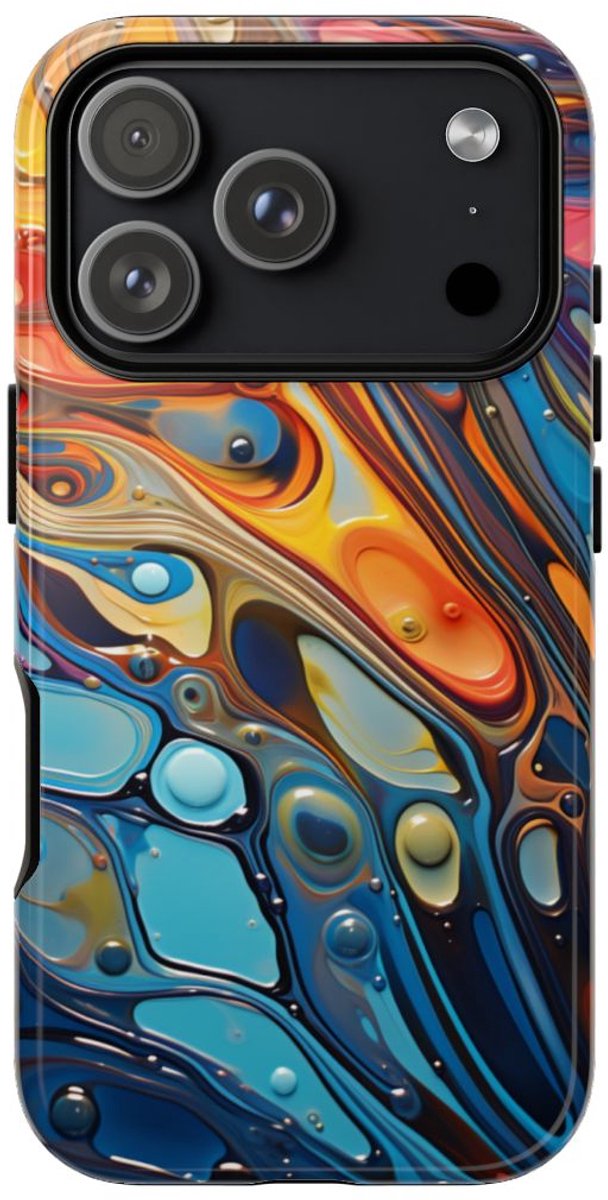 Levendige Abstracte Vloeistofgolven – Telefoonhoesje Geschikt voor iPhone 17 Pro