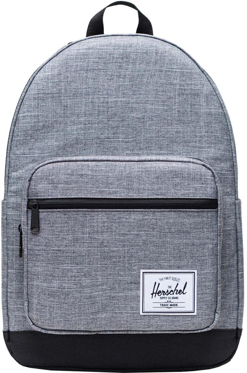 Herschel vrijetijdsrugzak rugzak met laptopvak Pop Quiz Backpack 25 L Raven Crosshatch grijs