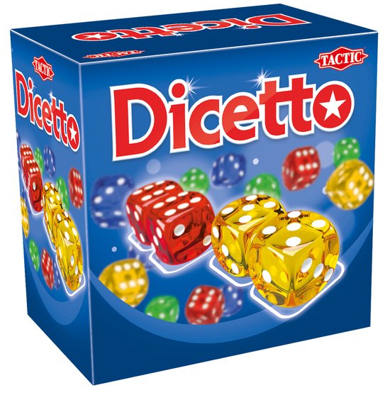 Tactic Dicetto – Dobbelspel – Voor Familie & Vrienden – Kleurrijke dobbelstenen - Tactisch Dobbel- en Kaartspel