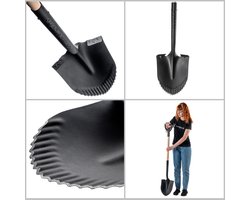KADAX Drainagespaten, puntige schep met D-greep en steel, lichte drainageschop met tanden, ergonomische tuinspaten, kanaalspenen voor het graven van gaten (130 x 23,5 cm)
