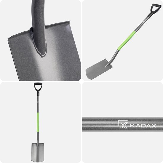 KADAX Tuinspade met D-handgreep, robuuste spade voor tuin, plantenschep, tuinschop met steel, spatschep van staal, functioneel tuingereedschap (rechthoekig) van KADAX — afbeelding 3