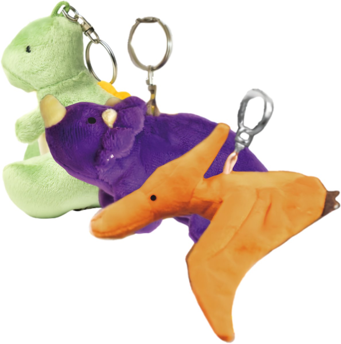 Cute since 1999 - Dinosaurus Sleutelhanger Bundel 3 stuks - Groen, Paars & Pterosaurus - 10cm