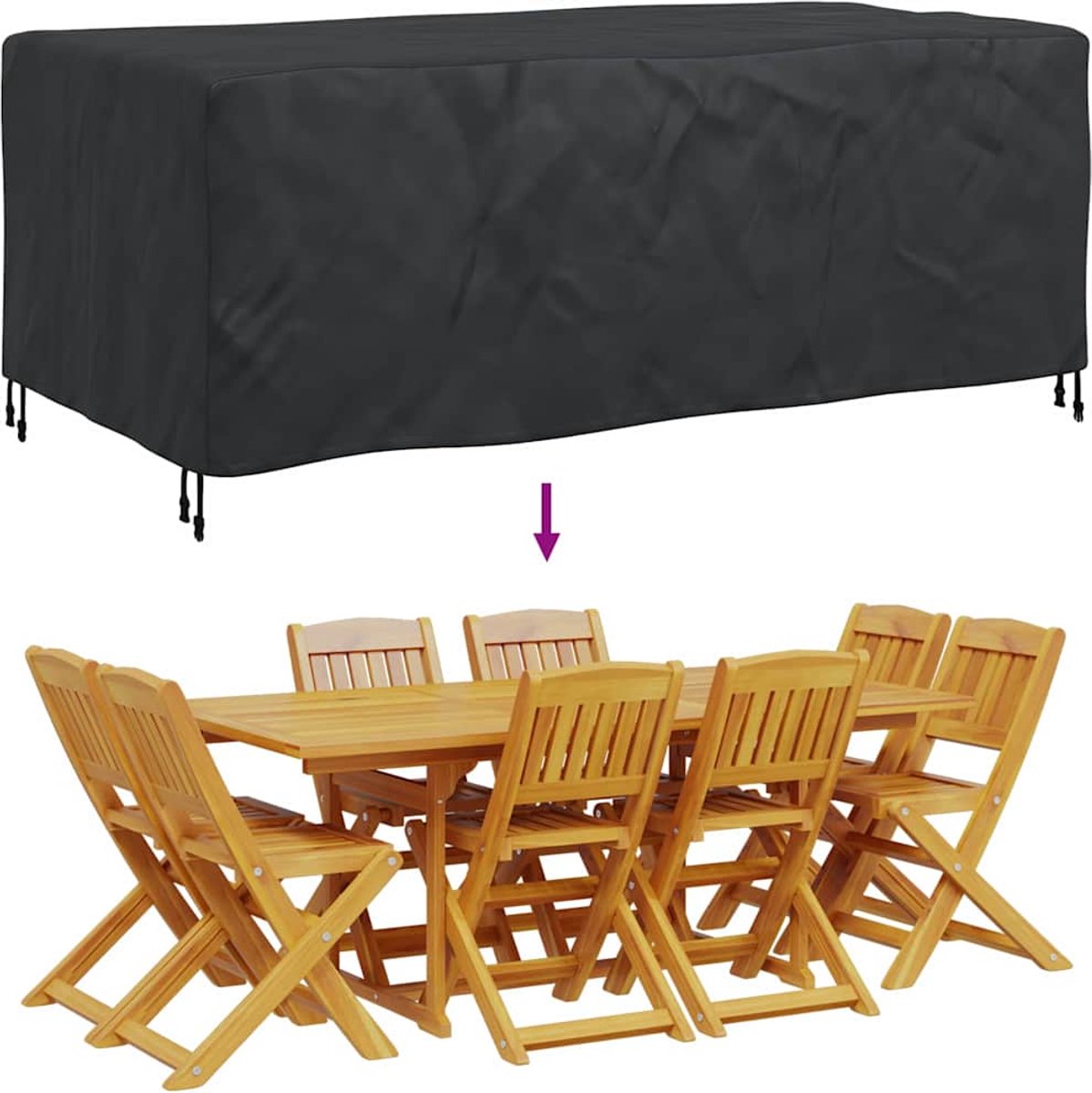 Housse De Protection Pour Mobilier D'extérieur - 300x110x70 Cm, Tissu 420D Résistant UV Et Imperméable