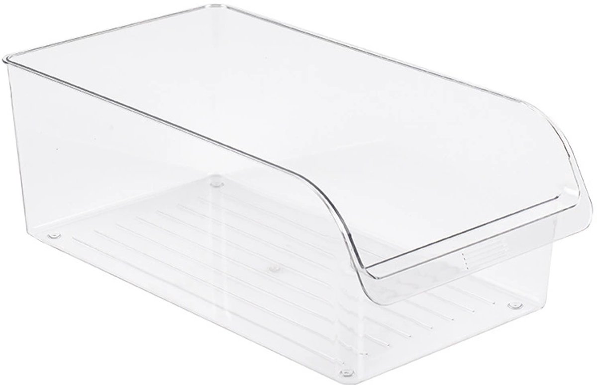 Crrynuo - Koelkast Organizer - PET Koelkast Opbergbox - Transparant - 27x16x10.7cm -1 Stuk