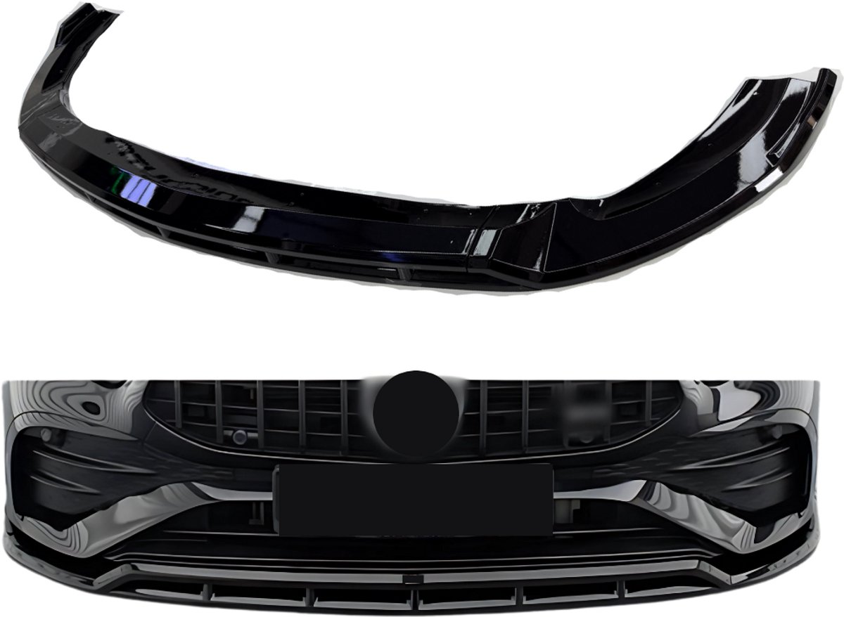 Mercedes A Klasse W177, V177 Facelift (2023+) AMG Style Front Lip Glans Zwart